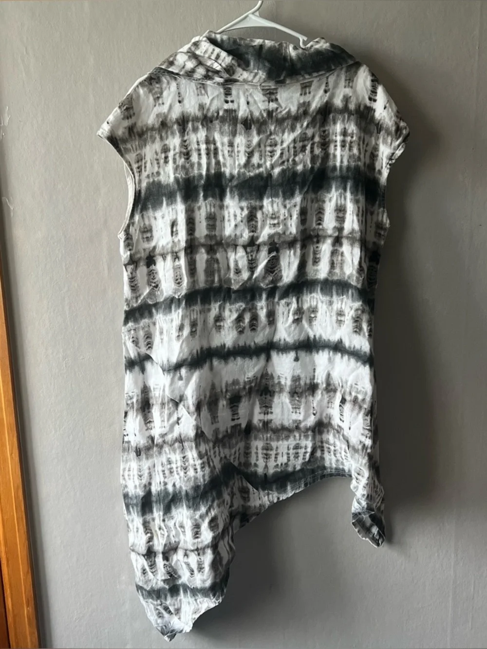 Bryn Walker Noa Cowl Drape Neck Cap Sleeve Asymmetric Linen Tunic Size Large